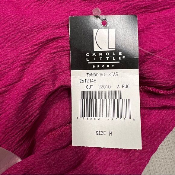 Carol Little Sport hot pink tank with sequins sz M petites Tandoori Star - Picture 8 of 10